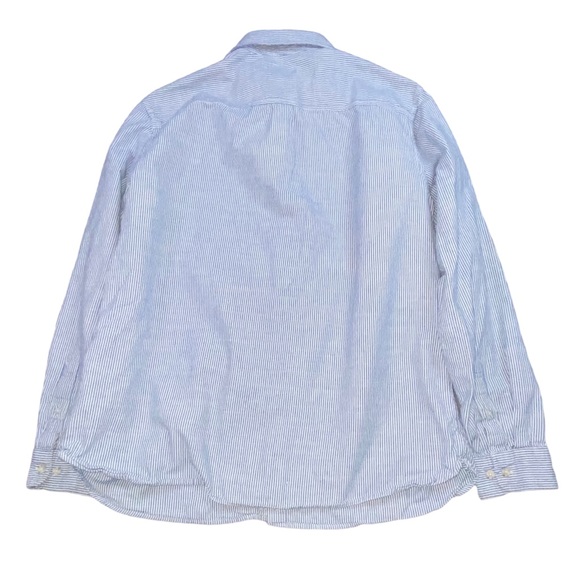 Goodfellow & Co Blue White Striped Button Down Cotton Shirt - Men’s XL - Picture 9 of 11